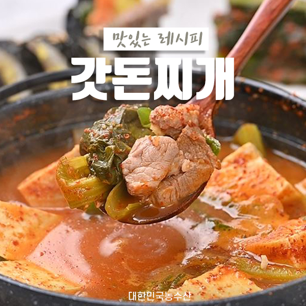  맛남의 광장 갓돈찌개 레시피 똑같이 따라해봤어요~