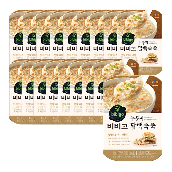  [쿠팡 최저가 로켓배송] 비비고 누룽지 닭백숙죽, 280g, 18개입_26 (비비고 사골곰탕비비고 왕교자비비고비비고 죽비비고 육개장비비고 만두비비고 김치비비고 주먹밥비비고 갈비탕비비고 미역국)