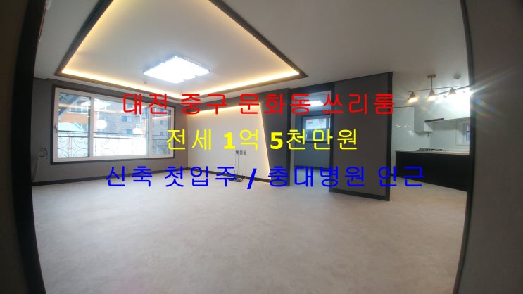  대전 중구 문화동 충대병원 인근 !! 신축 첫입주로 나온 귀한 쓰리룸 전세 매물입니다 ^^
