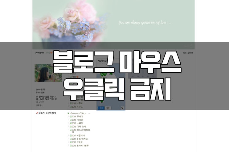  내가 발행한 블로그 포스팅글에 마우스 오른쪽 우클릭 차단하는 방법