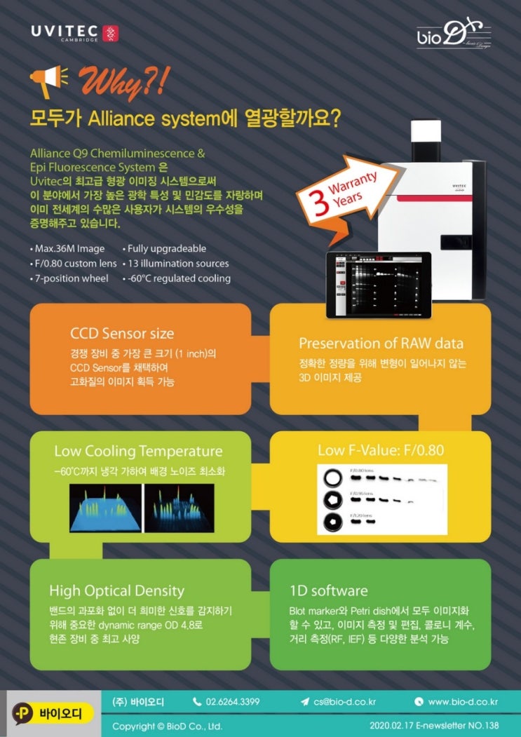 Uvitec의 최고급 형광 이미징 시스템 Q9 Alliance Advanced