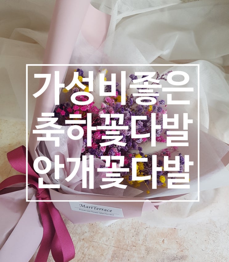 가성비 좋은 축하 꽃다발 프리저브드 안개꽃다발