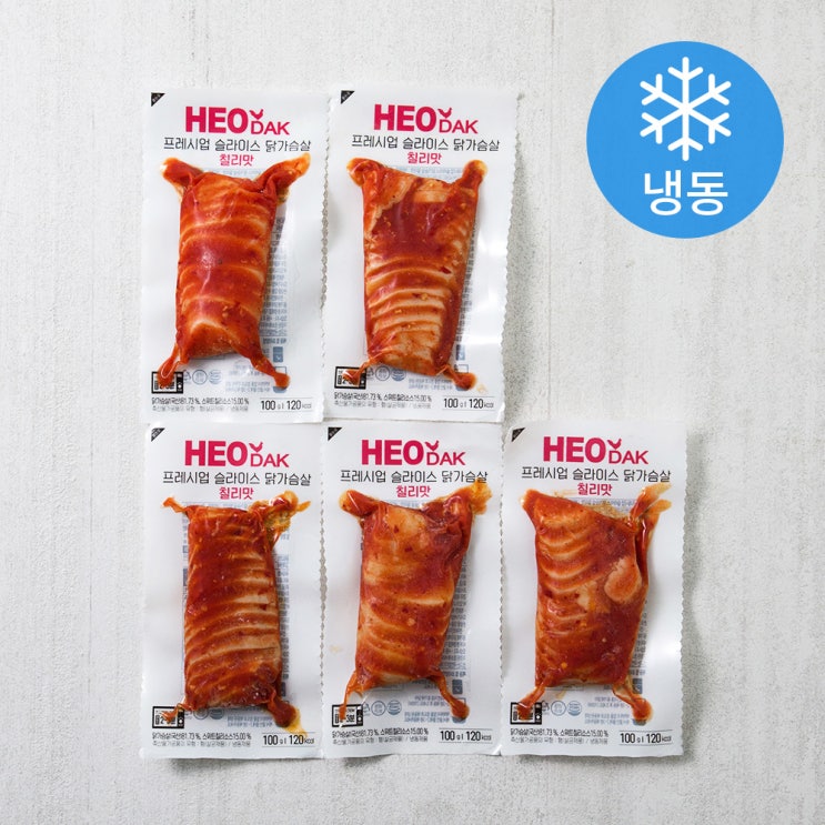 {가성비} 허닭 프레시업 슬라이스 닭가슴살 칠리맛 냉동 100g 5개 {착한가격}