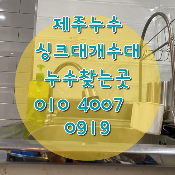  제주누수 제주설비 업체에서  싱크대 개수대 누수 해결