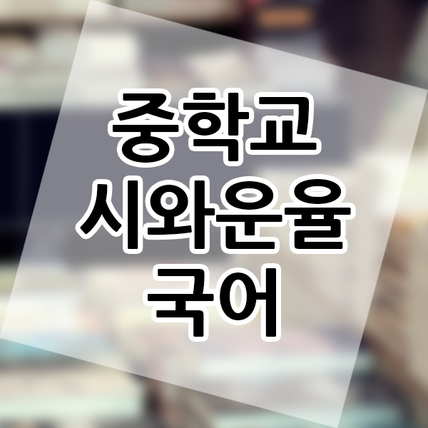  중학교 1학년 국어 시와 운율 문학 표현 배워보기