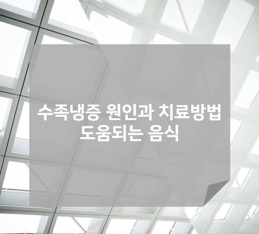  손발이 시려운 이유? 수족냉증 원인과 치료법 도움되는 음식으로 건강한 몸챙기기