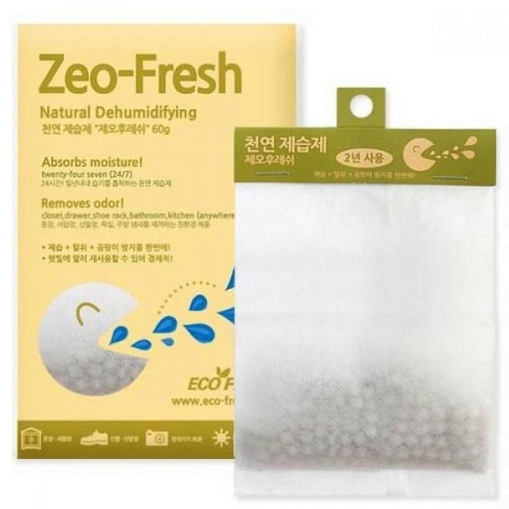   도라에몰 천연제습제 제오후레쉬 60g 2년사용 제습효과 탈취효과 에코후레쉬 쾌적습도유지 방습제 일반제습제, 1_30 [투데이 핫딜]
