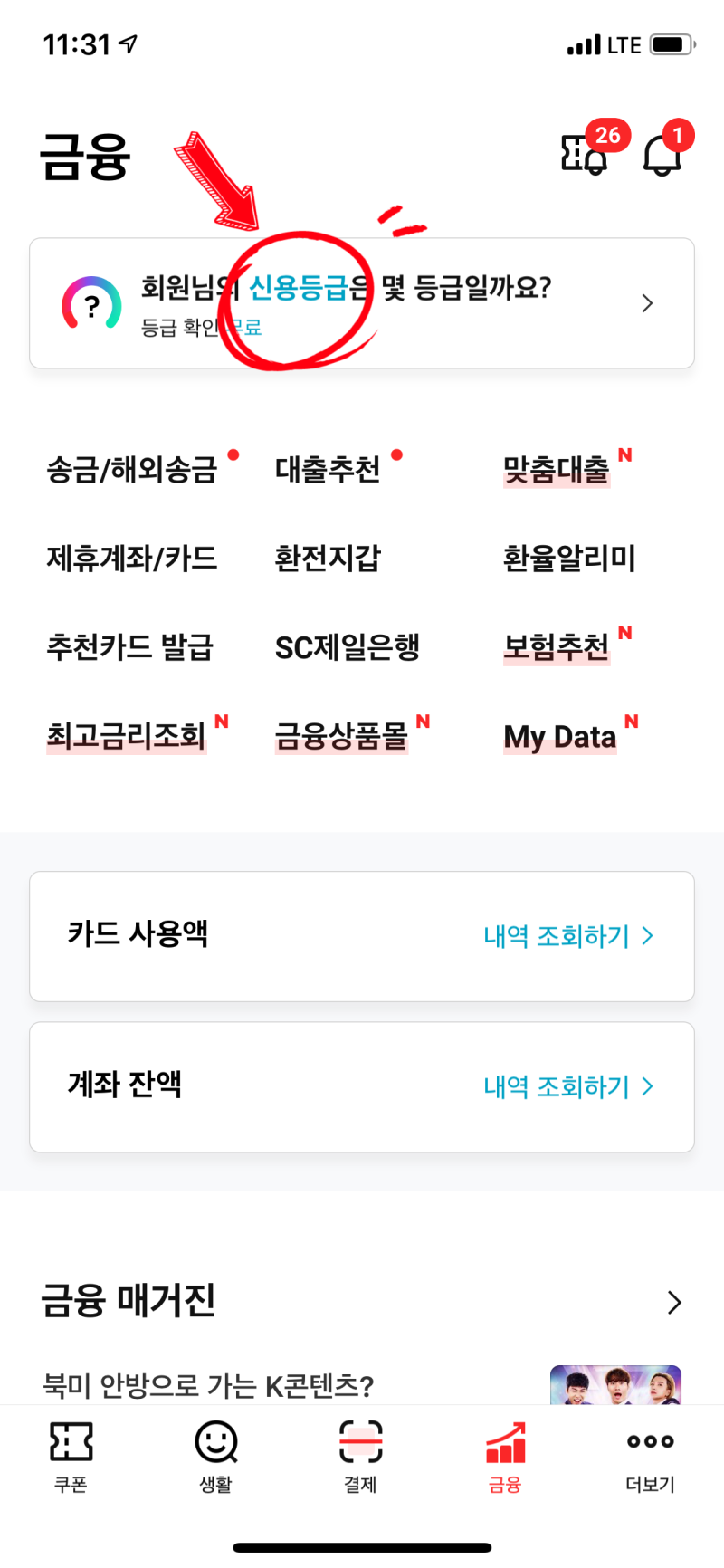 신용조회 서비스 페이코에서 간단한 무료 신용등급 확인방법