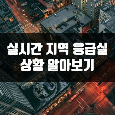 실시간 지역 응급실 상황 알아보기 - 중앙응급의료센터 종합상황판