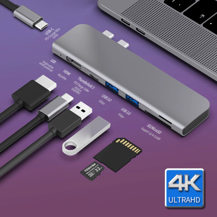 [알리익스프레스] USB 3.1 Type-C Hub To HDMI 4K Thunderbolt 3 with TF SD Reader Slot PD for MacBook Pro/Air