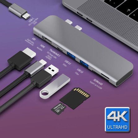  [알리익스프레스] USB 3.1 Type-C Hub To HDMI 4K Thunderbolt 3 with TF SD Reader Slot PD for MacBook Pro/Air