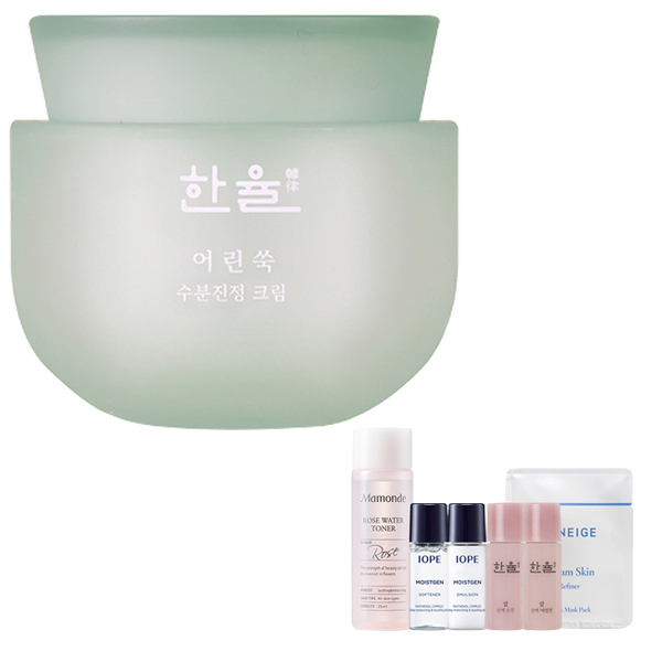  한율 어린쑥 수분진정 크림 50ml  프리미엄 아마라한 6종 기초화장품 세트 1세트