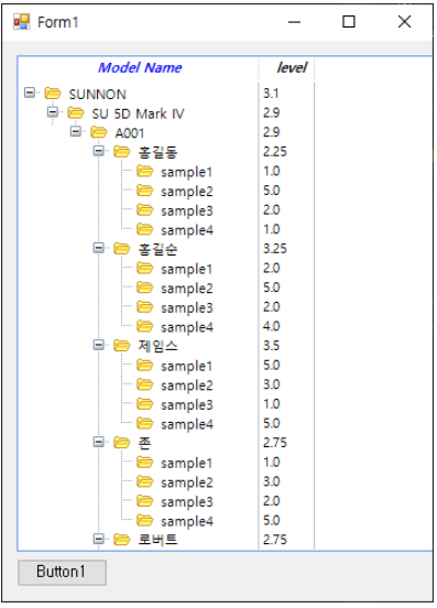 &lt;TreeListView&gt; Column에 Average 값 넣기