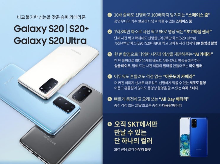  갤럭시S20 / 갤럭시S20+ / 갤럭시S20 울트라 상세스펙 비교!
