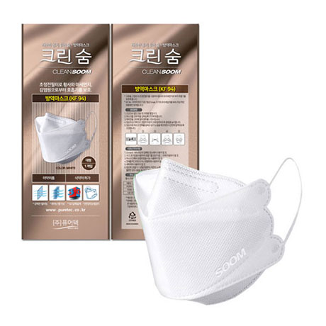  코로나19 마스크, 손세정제 준비 : 크린숨 KF94 황사마스크 미세먼지마스크 대형 1매입개별포장 1개 1매입 : KF94마스크, 손세정제