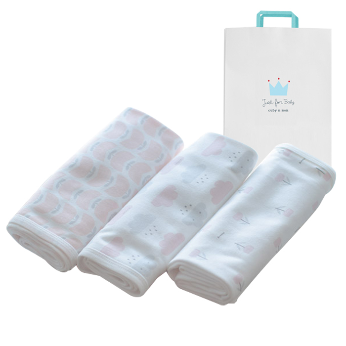 [가성비] 달퐁 유아용 양면 속싸개 3p  쇼핑백 핑크