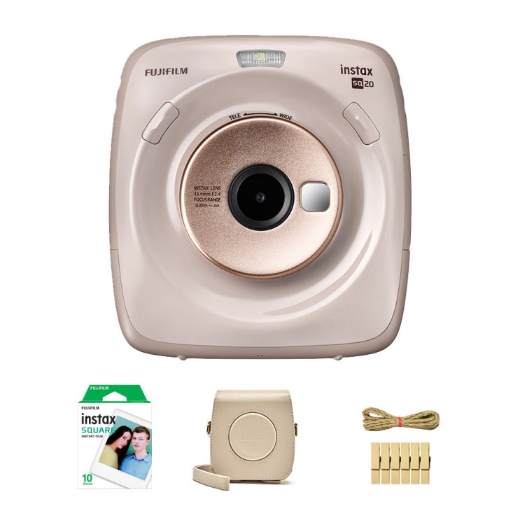  특가, 인스탁스 스퀘어 즉석카메라 베이지 Instax SQ20 + 필름 10p + 전용케이스 + 포토라인 추천