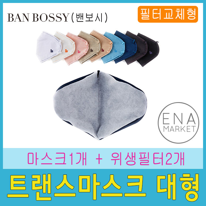  코로나19 마스크, 손세정제 준비 : 밴보시 트랜스마스크 대형 위생 황사필터 색상랜덤 1매 1세트 : KF94마스크, 손세정제