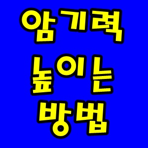 암기력 높이는방법 암기잘하는법