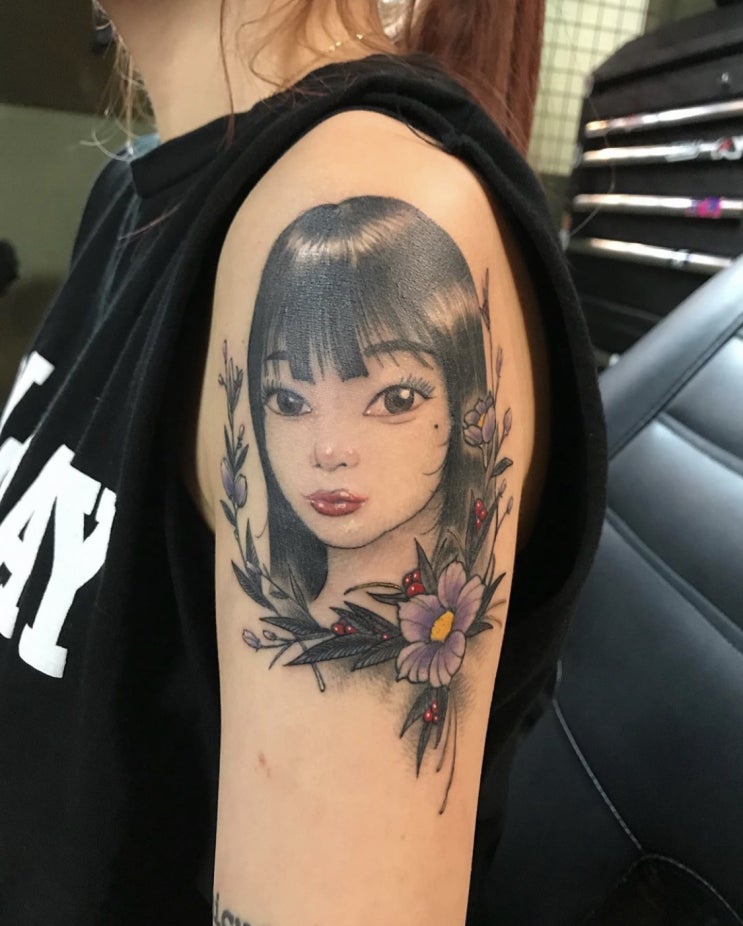  [ 의정부타투 화담 ] 뉴스쿨 인물타투 셀카 캐리커쳐타투