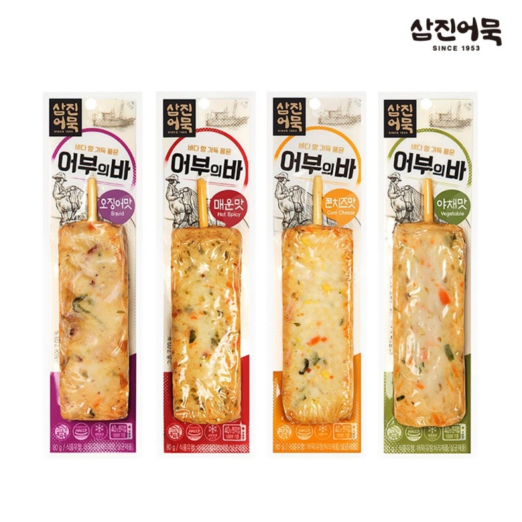  {추천} 삼진어묵 어부의바 4종 x 1세트 매운야채오징어콘치즈 단품 {착한가격}