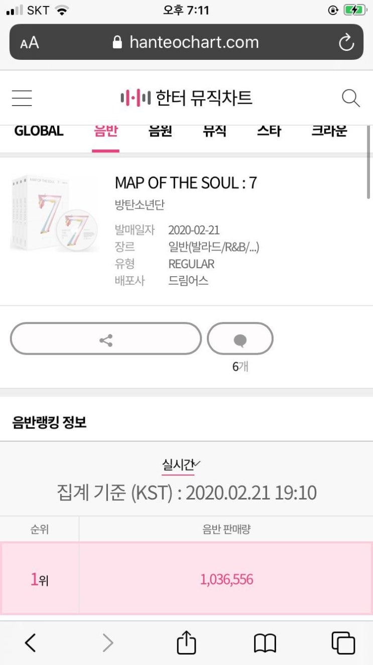 방탄소년단 앨범발매 약 한시간만에 초동 100만 돌파 방탄소년단 앨범발매 약 한시간만에 초동 100만 돌파