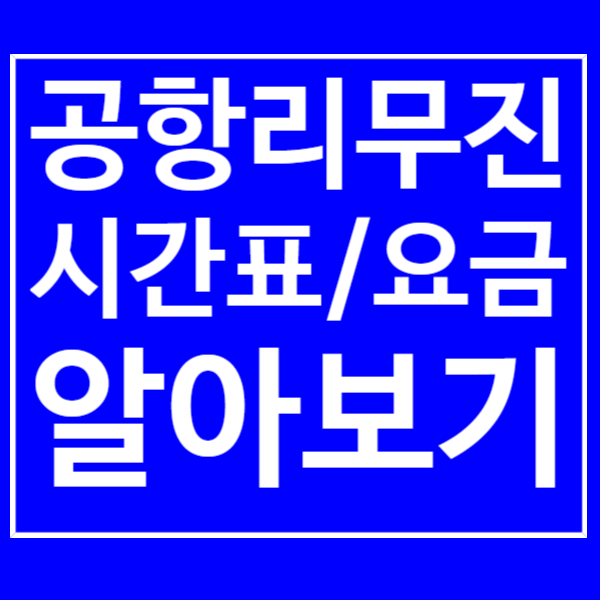 인천공항 리무진 시간표/노선/운행요금 확인하기!