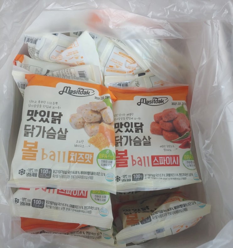  운동 전 후로 질리지 않는 맛있닭 닭가슴살 볼 4가지맛 리얼 후기