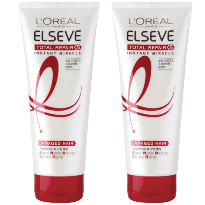  로레알파리 토탈 리페어5 인스턴트 미라클 헤어팩 170ml 2개