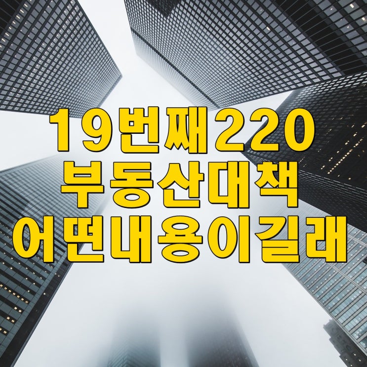  19번째 부동산 대책 220 발표 어떤 내용이길래 ...