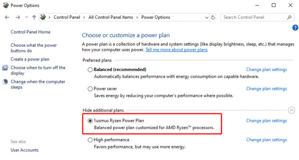  1usmus Custom Power Plan for Ryzen 3000 v1.1 다운로드