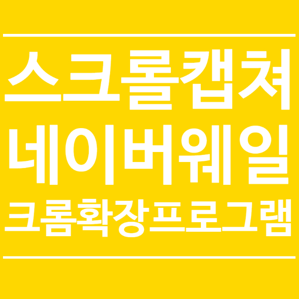  스크롤 캡쳐하기[크롬 확장프로그램/네이버웨일]