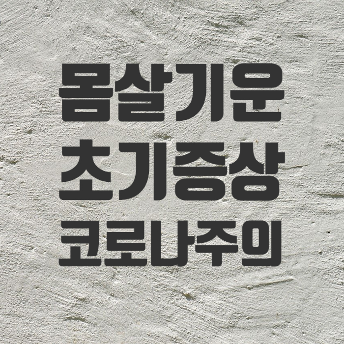  몸살기운 초기 증상 코로나로 이어질수도