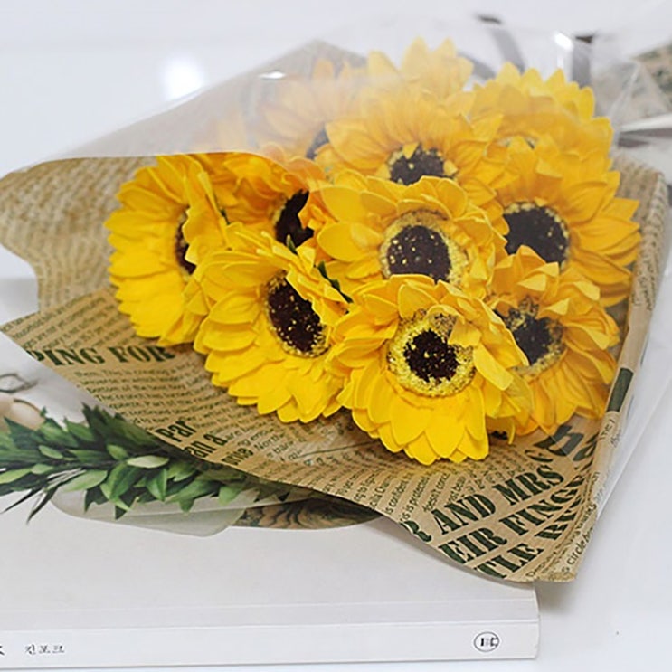  블랙라벨 비누꽃다발 엔틱해바라기