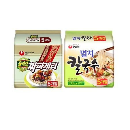  [초특가세일] 농심 짜파게티 멀티5입 1팩  멸치칼국수 총10봉 10개 보고 결정하세요!!