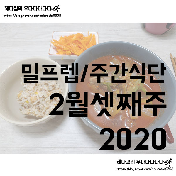  [밀프렙/주간식단]2020 2월 셋째주/1인가구 식단