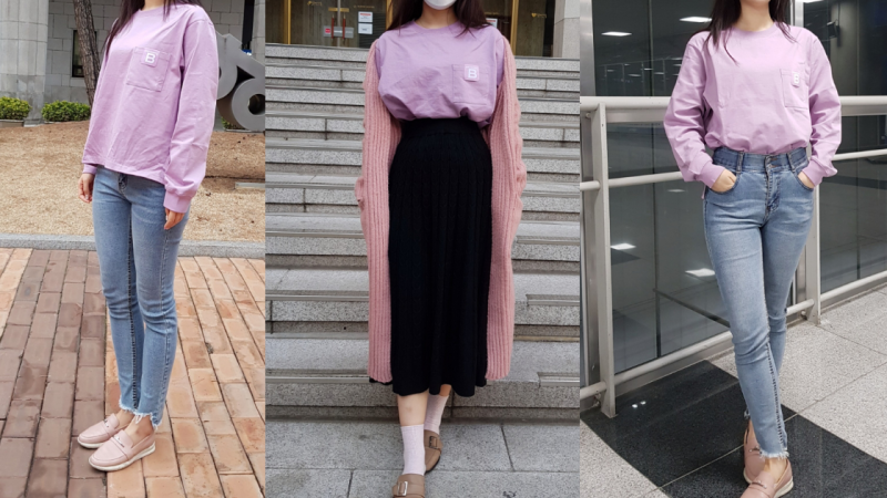 [일상](데일리코디)오늘뭐입지-벤시몽 맨투맨 20SS 기획 티셔츠 라벤터 & 연보라 여자 맨투맨....