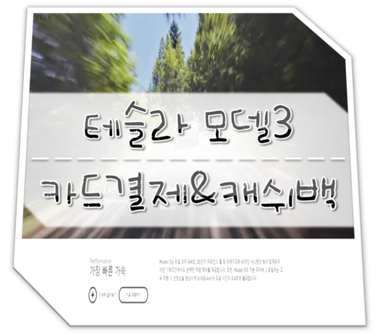  테슬라 모델3 카드 결제 및 캐쉬백 후기