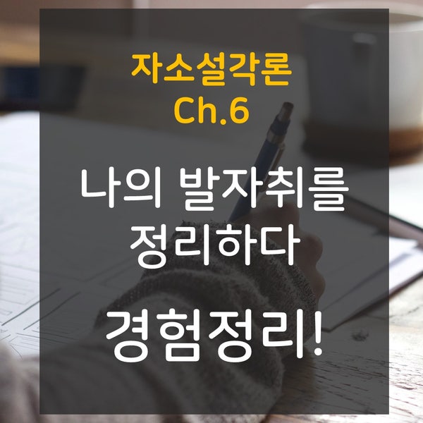 나의 발자취를 정리하다, 자소서 경험정리 하는법 ! [자소설각론 : Ch.6] - 자기소개서경험정리