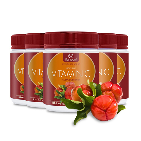 라이프스트림 천연비타민C 아세로라 220캡슐 5통  Lifestream Vitamin C 85mg 5개