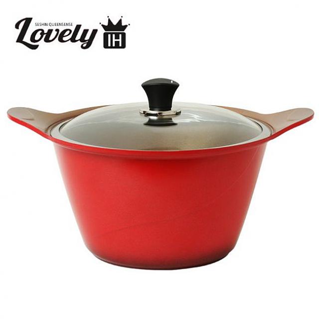  현주스토어 퀸센스 러블리 세라믹 곰통 28cm 인덕션겸용 곰솥 다용도솥 해당상품 해당상품