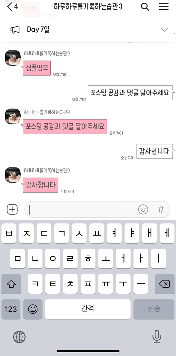 아이폰 테마 심플 핑크 공유/카카오톡 테마 설정하기