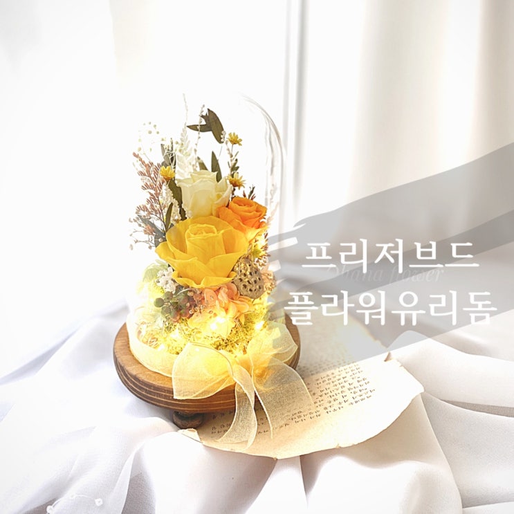  시들지 않는 프리저브드플라워 LED유리돔:: 부산 수영 해운대 플라워스튜디오 Ohanaflower