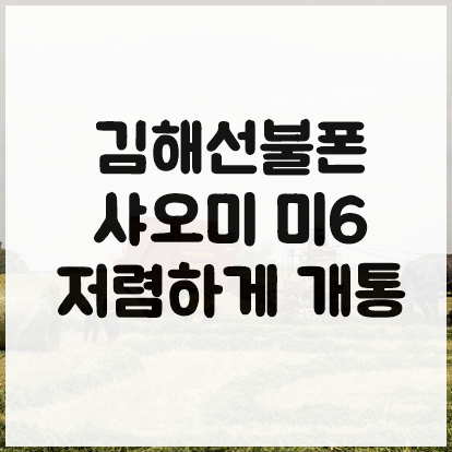  김해선불폰 샤오미 미6 저렴하게 개통