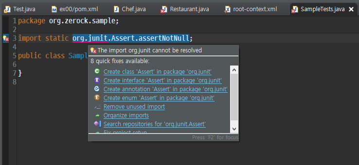 [Spring, Eclipse] - The import org.junit cannot be resolved