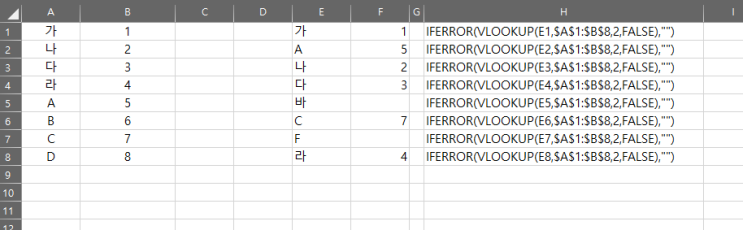 엑셀 IFERROR 함수 #N/A 오류 공백으로 없애기