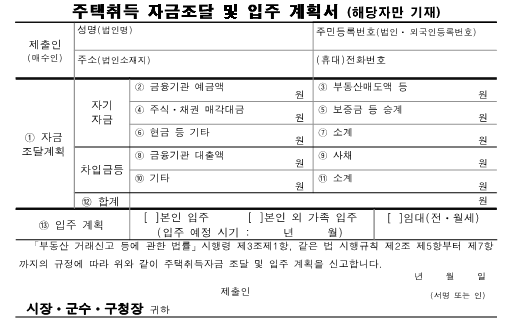 사실상 '주택매매거래허가제' 부활...주택'자금조달계획서'