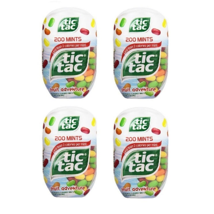   Tic Tac 박하 사탕 과일 어드벤쳐 병팩 200개 34oz 4팩 800 합계 상세설명참조