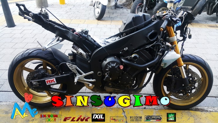  yamaha r1 2008년식 신스기모카울 장착및 각종부품 작업[1]