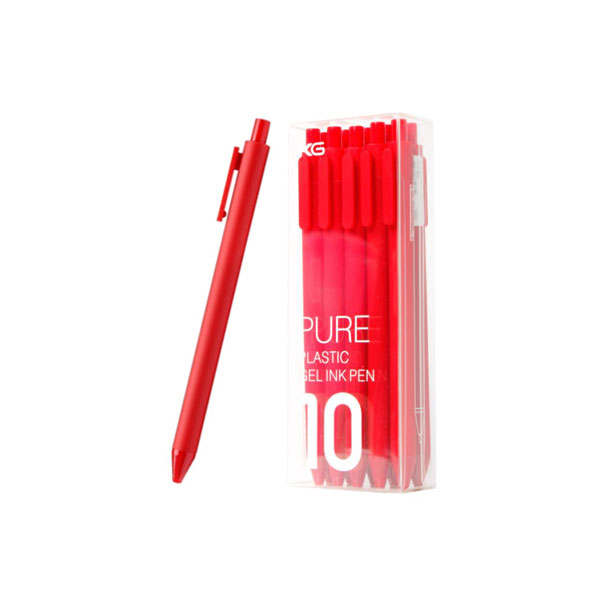  【가성비굿】동아피엠에스 KACO PURE 컬러 소프트 젤펜 블랙심 0.5mm 10p, 레드, 1개엄마와 아이가 좋아해요